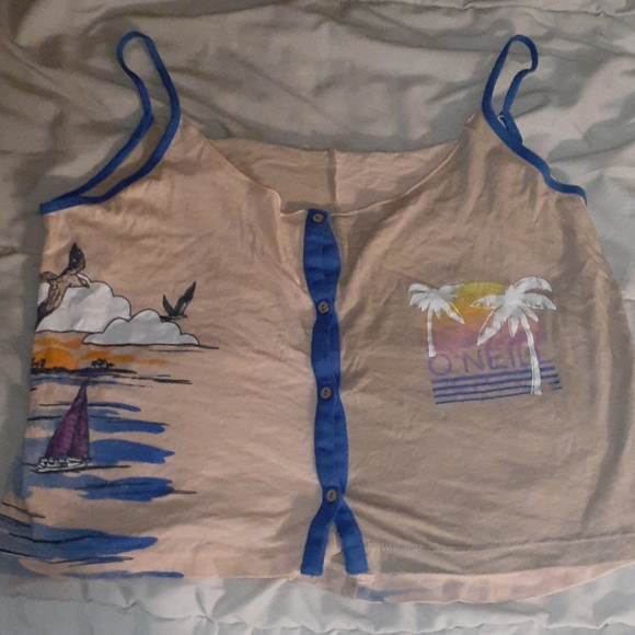 Fun, loose, spaghetti strap, button up O'Neil top! - Picture 4 of 5